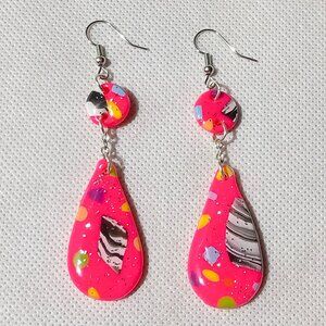 Funky Retro 90s Style Earrings, Handmade Ladies Dangle Earrings
